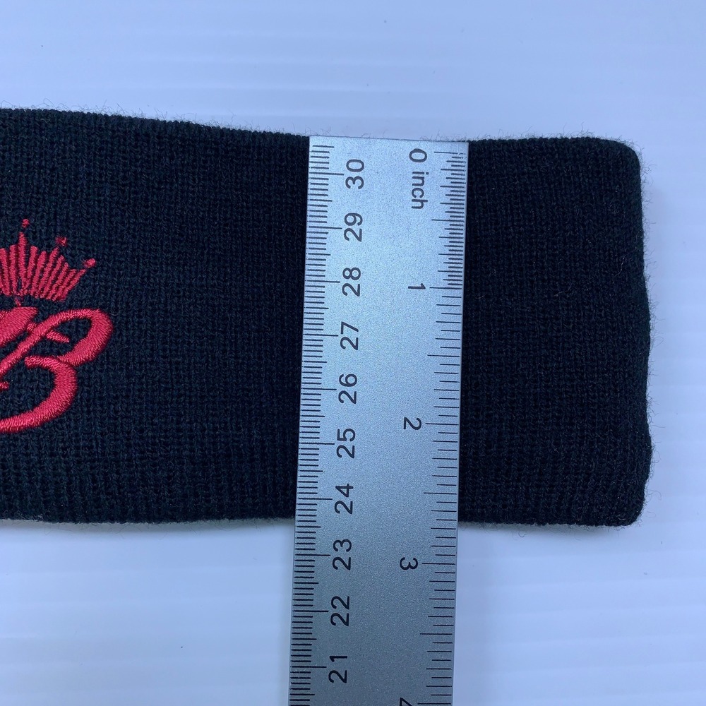 Budweiser Unisex OS Black Red Embroidered Logo Knit Winter Headband New - Picture 5 of 9
